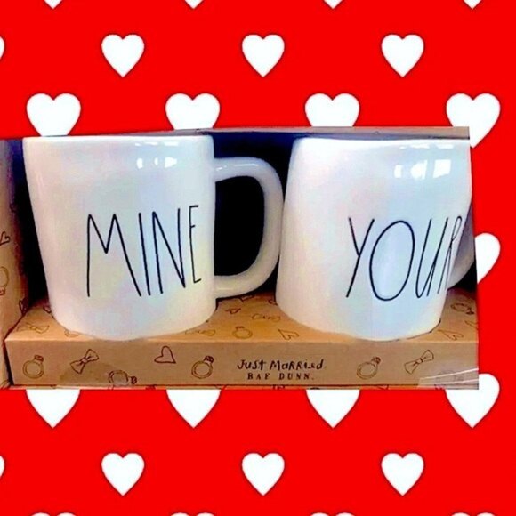 Rae Dunn Mine & Yours Ceramic Coffee Mugs‎ - Picture 1 of 1